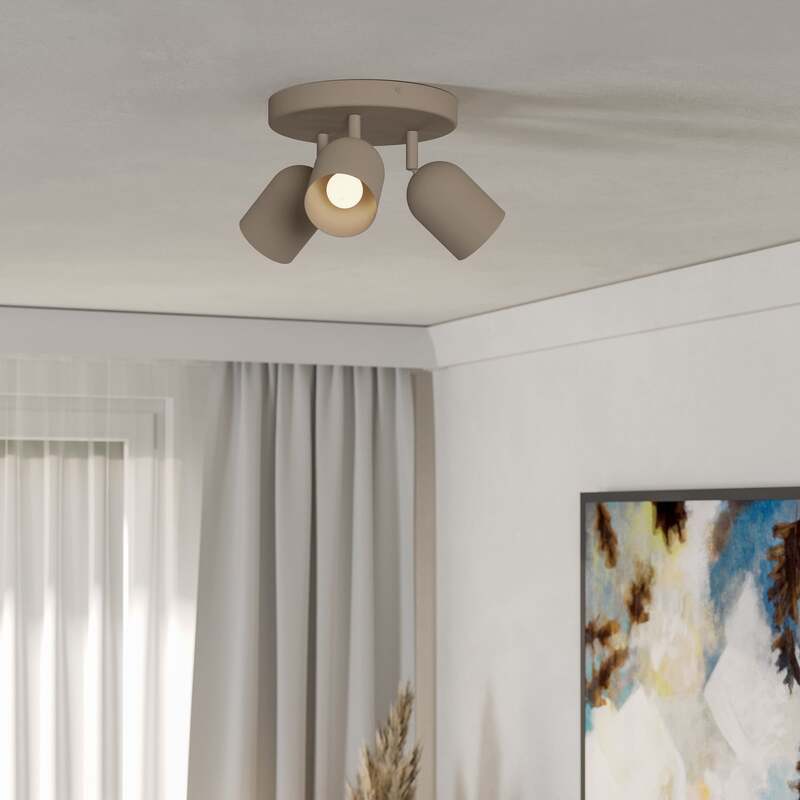 Eglo Deckenstrahler Tilston LED Strahler dimmbar 3-flammig beige Ø25cm 21cm - 9008606359738