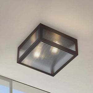 B-Ware Lindby Außendeckenleuchte Bolgar LED Gartenleuchte dimmbar schwarz 29x29cm