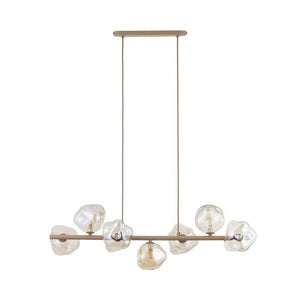 B-Ware Hängeleuchte Lava 7-flammig LED Pendelleuchte dimmbar sand cognac 90x33cm