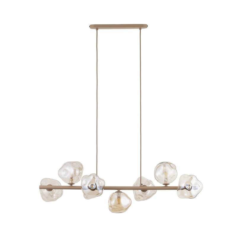 Hängeleuchte Lava 7-flammig LED Pendelleuchte dimmbar sand cognac 90x33cm - 5906135111091