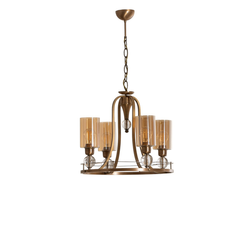 Avonni Jadina Kronleuchter Deckenleuchte Lampe gold antik 4flg Ø50cm Metall Glas - 8698957120470