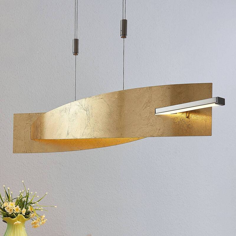 Lucande LED-Hängeleuchte Marija Pendelleuchte Deckenlampe Blende senkrecht gold - 8502193105366
