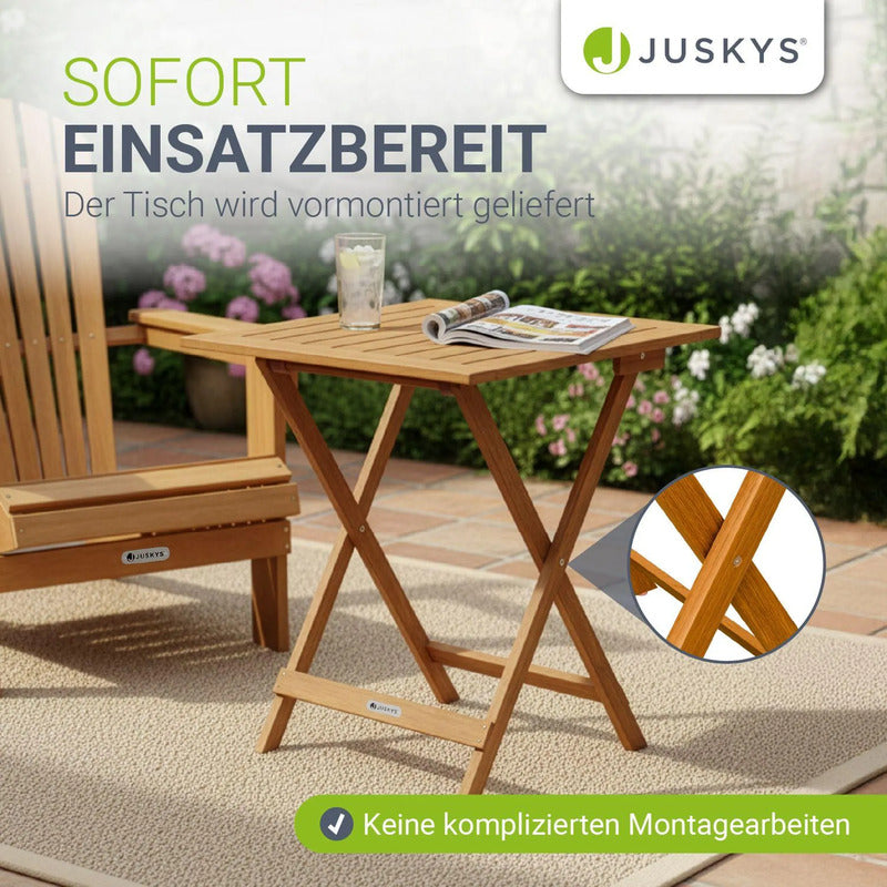 Beistelltisch Zadar klappbar Akazienholz wetterfest für Garten Balkon 60x60x76cm - 4262437187396