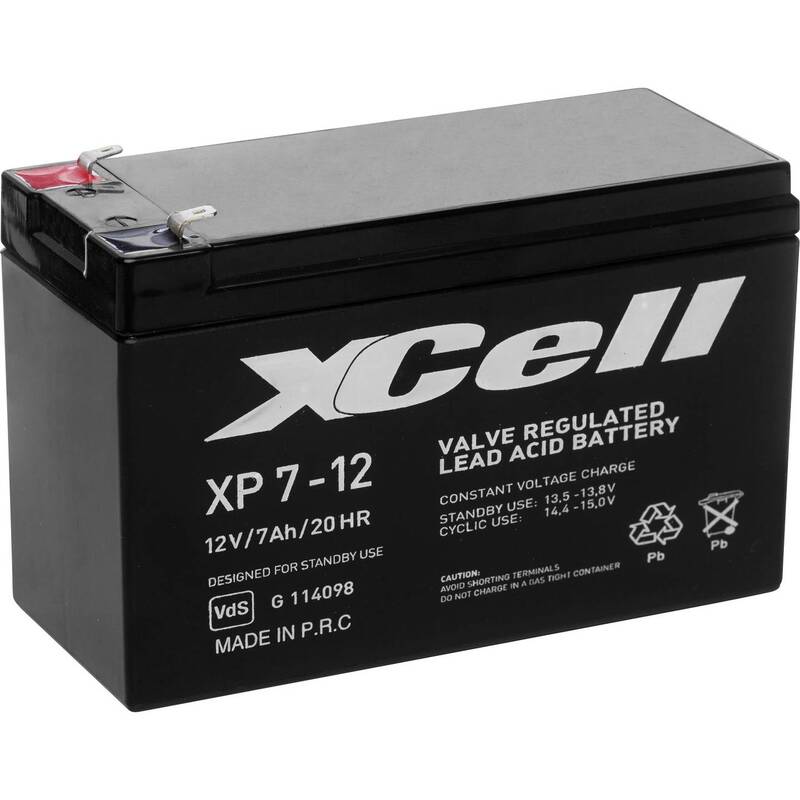 XCell Bleiakku XP712F2 12V 7Ah AGM wartungsfrei Flachstecker 6.35mm 151x94x65mm - 2050003638685