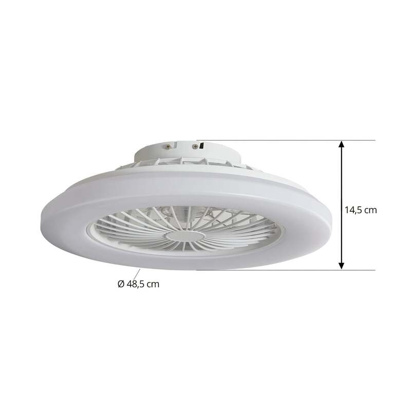 Lindby LED-Deckenventilator Vedin DC 49 cm dimmbar Fernbedienung weiß - 4255830901874