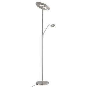 B-Ware Fischer Honsel Stehleuchte Stehlampe Led Dent Nickel Weiß Matt Dimmbar 180 Cm