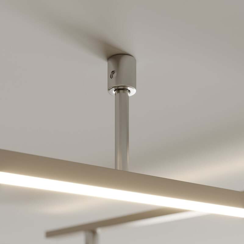 TRIO LIGHTING Deckenlampe Indira LED dimmbar schwenkbar nickel matt 245x50cm - 4017807385786