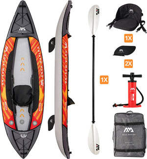 B-Ware Aqua Marina Kajak Memba 330 Tourenkajak Boot 1er Set Paddel Zubehör orange