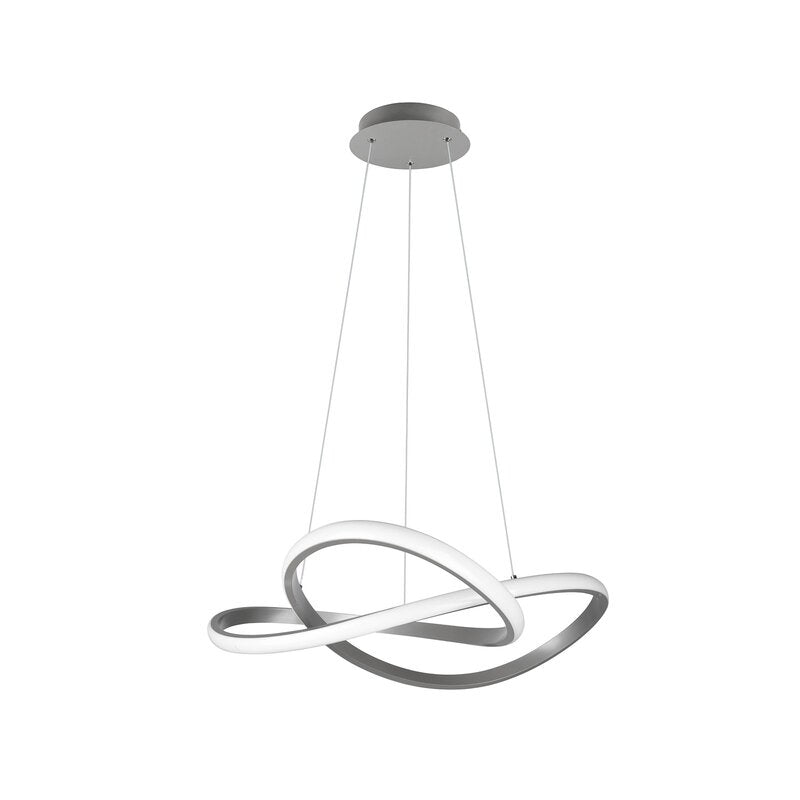 Reality Leuchten LED Hängelampe Pendelleuchte Lampe nickel matt Eisen 60 cm - 4017807521504