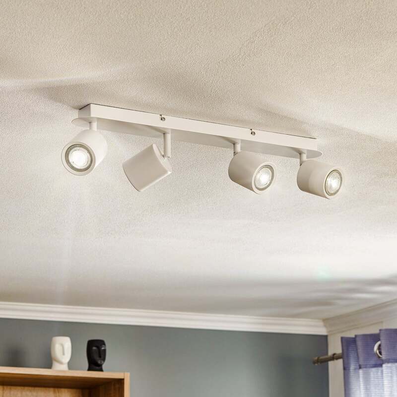Modo Deckenspot Strahler Deckenlampe Leuchte Edelstahl Kunststoff Weiß 4-flg - 5907565914276
