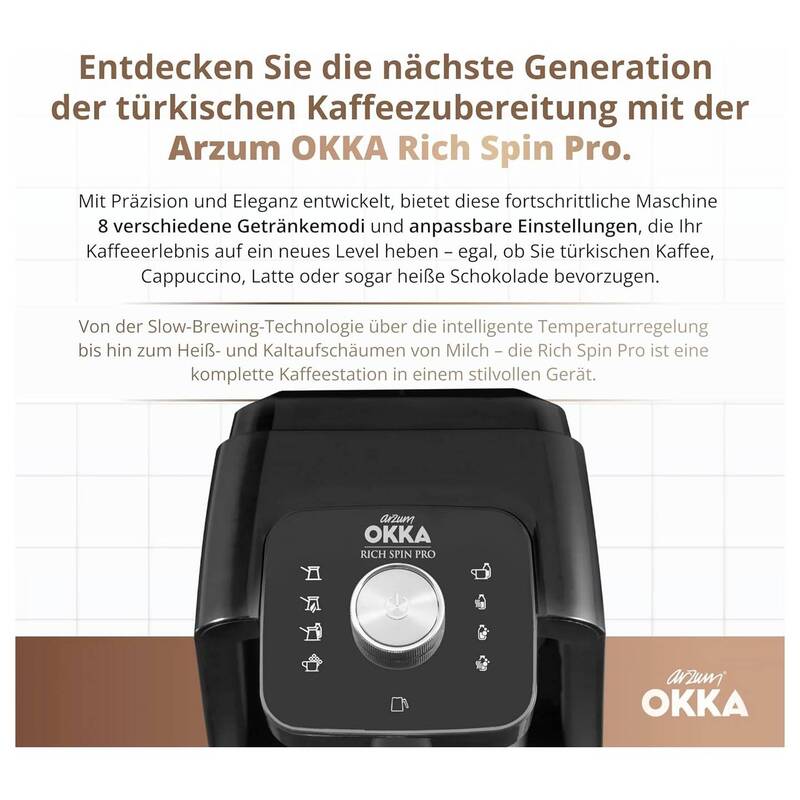 Arzum Kaffeemaschine Mokkakocher Espressokanne Milchaufschäumer Bronze 5 Tassen - 8693184916650