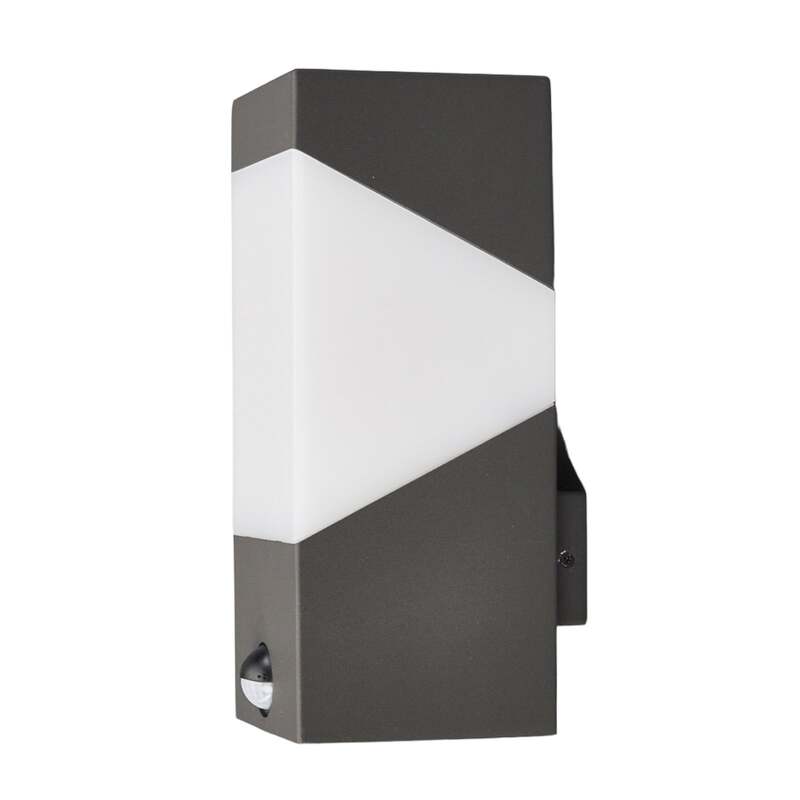 Lucande Außenwandleuchte Kiran LED Wandleuchte mit Bewegungsmelder grau IP44 E27 - 6291105706193