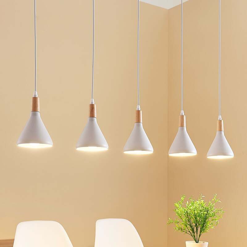 Lindby LED-Pendelleuchte Arina Hängeleuchte Deckenlampe Lampe Weiß 5-flammig LED - 4251096546972