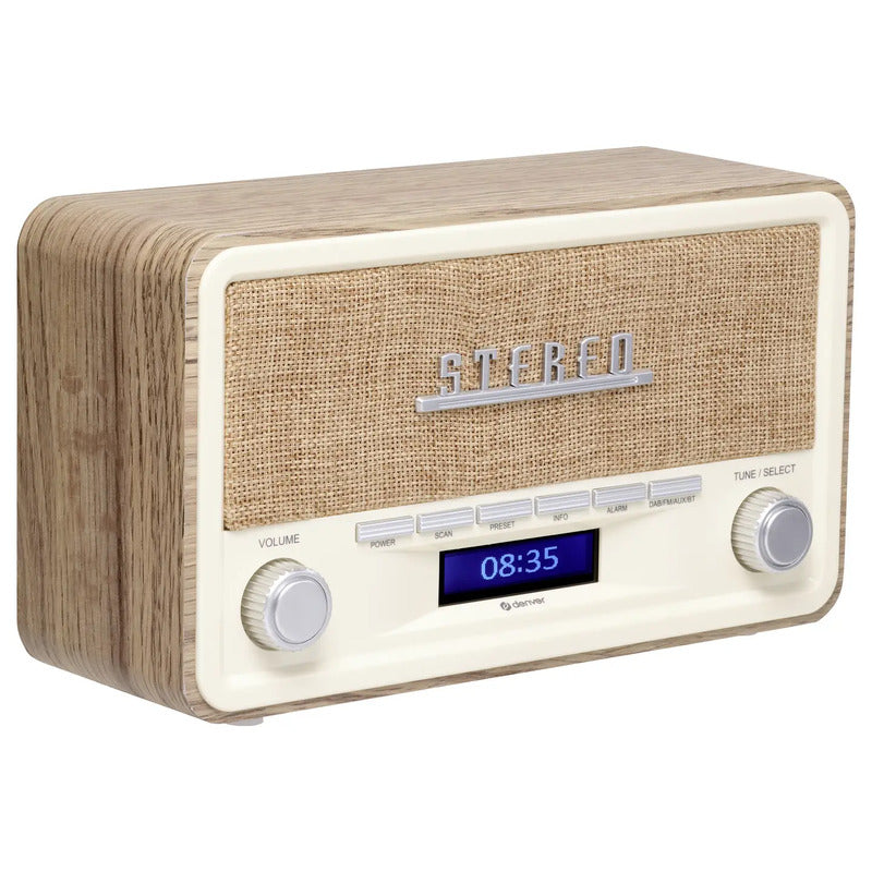 Denver DAB-18LW Tischradio DAB FM Holz hell netzbetrieben batteriebetrieben - 5706751072192