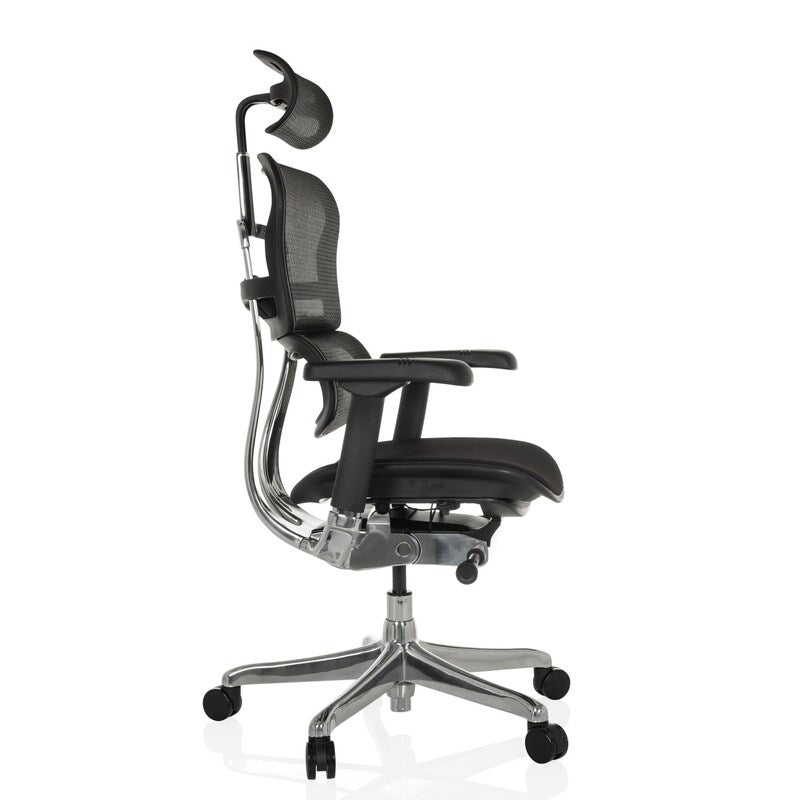 hjh OFFICE ERGOHUMAN Sitz Stoff Rücken Netz schwarz  Bürostuhl Chefsessel - 4064323037682
