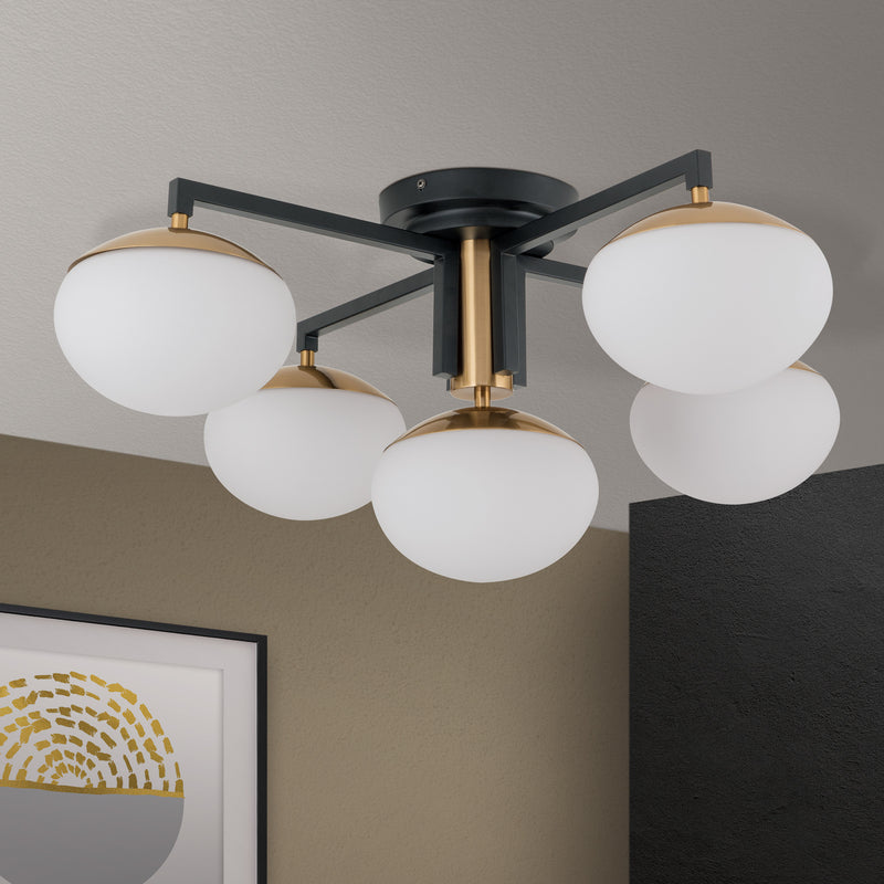 Deckenleuchte Josephine 5-flammig LED Lampe dimmbar schwarz weiß Ø73,5cm - 9003090275298
