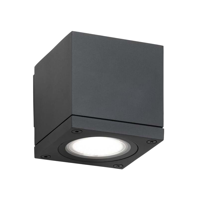 Außenwandleuchte 5161 schwarz Alu Glas 1x GU10 dimmbar IP65 LCD - 4260277682712