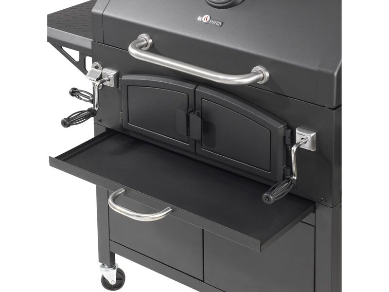 El Fuego Holzkohlegrill Grand Ontario Grill Schwarz 81x46cm Feuerkammer BBQ groß - 4250373205724