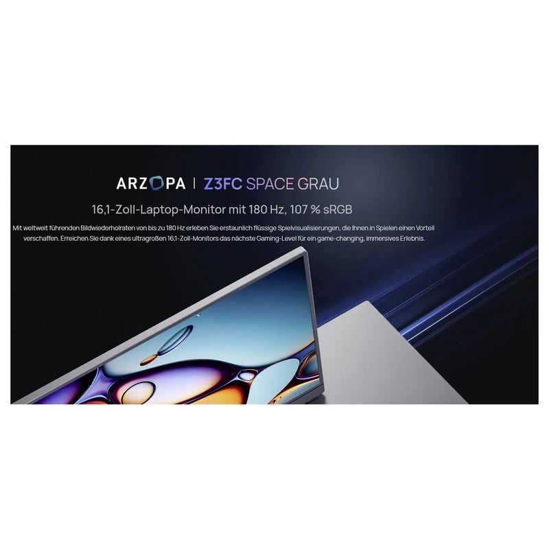Arzopa Portabler Monitor Bildschirm 16,1 Zoll QHD 2560x1440 HDMI USB-C schwarz - 6975114120248