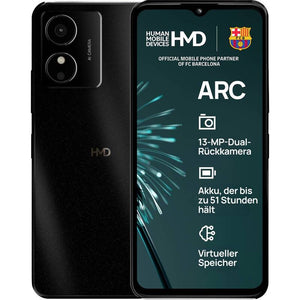 B-Ware HMD Smartphone Arc 64GB Schwarz Mobiltelefon 6.52 Zoll Android 14 LTE 4G IP54