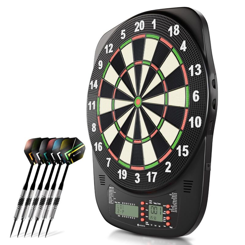 Elektronische Dartscheibe E-Dartscheibe LCD-Display USB-C Anschluss 18 Pfeile - 4262437186542
