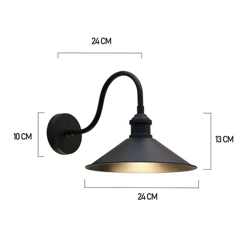 ROYALTECH Wandleuchte Christer LED Wandlampe dimmbar schwarz Metall 24x36cm - 8682835456201