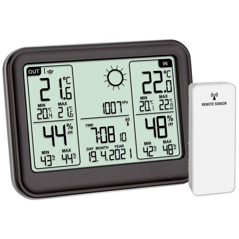 TFA Dostmann Funk-Wetterstation Vorhersage 12-24 Stunden max 3 Sensoren - 4009816029522
