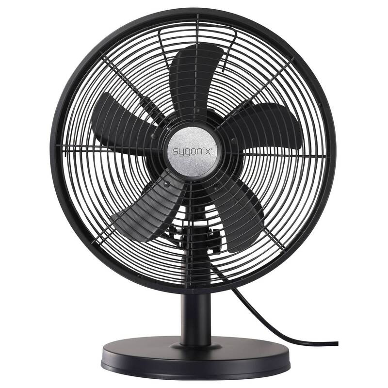Sygonix Tischventilator SY-6661436 35W oszillierend 3 Stufen Schwarz 230mm - 4064161389400