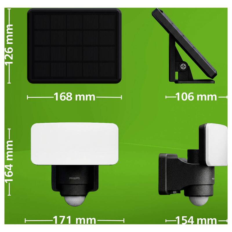 Philips Außenleuchte Sicherheitslicht Tylus LED Gartenlampe mit Sensor Solar - 8720169362222