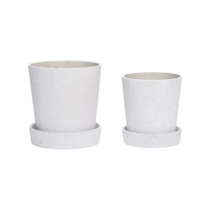 B-Ware Hübsch Interior Pflanztopf Untersetzer klein grau 2-er Set Dekoration Blument336