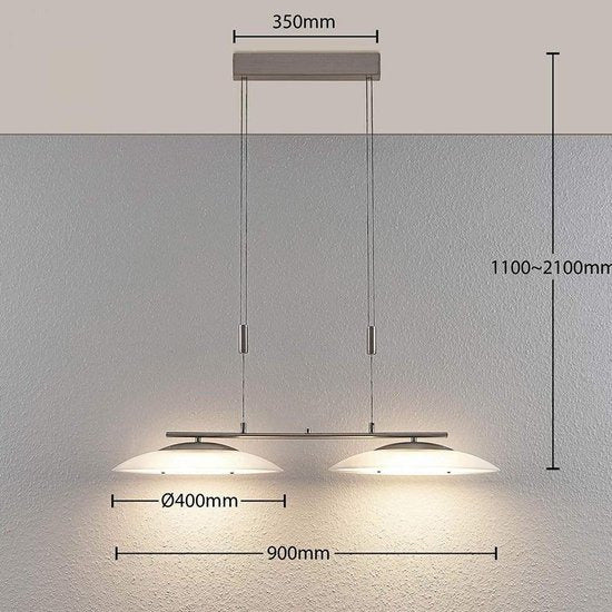 Hängeleuchte LED Pendelleuchte Balkenleuchte nickel satiniert warmweiß dimmbar - 4251096538663
