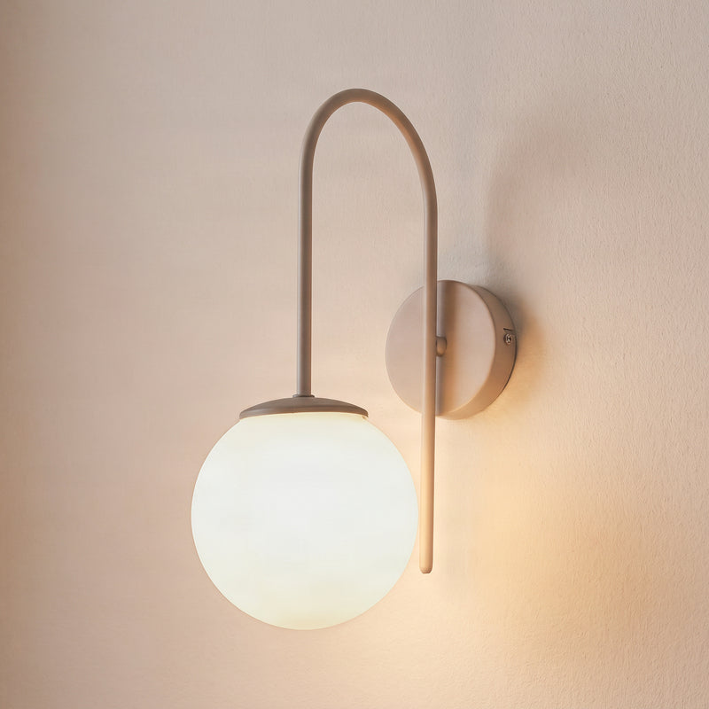 Wandleuchte Cambridge LED Wandlampe dimmbar beige matt Stahl Glas E14 34cm - 5907565930085
