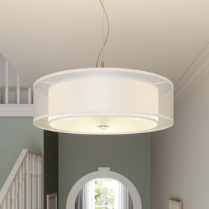 B-Ware Lindby Pendelleuchte Hängeleuchte Pikka LED Lampe dimmbar weiß chrom Ø 50cm