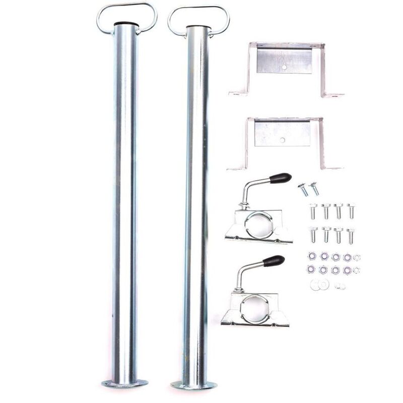 Stema Abstellstützen Abstellstützen-Set 150kg belastbar silber-schwarz 2er Set - 4024187213028