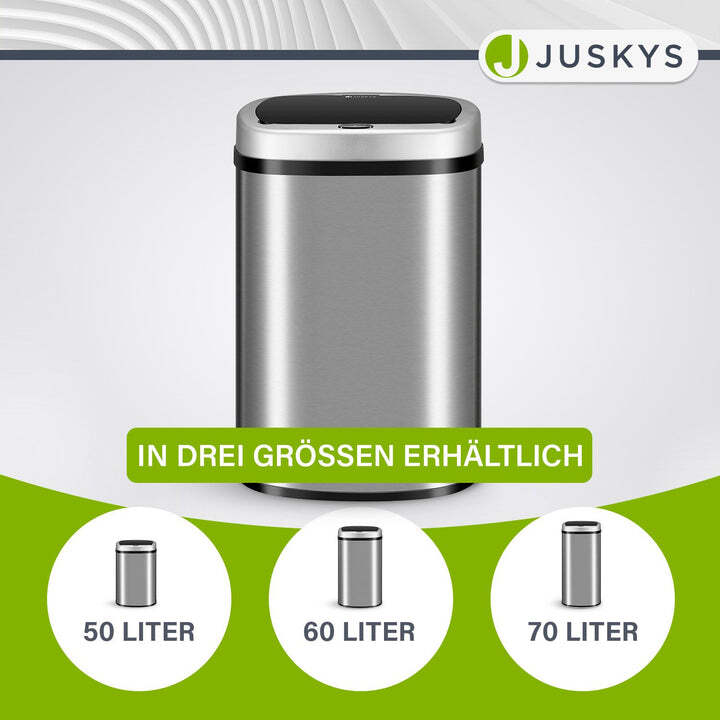 Rechteckiger Mülleimer Abfalleimer Sensor Hygienisch 50 L Automatischer Silber - 4260565529774