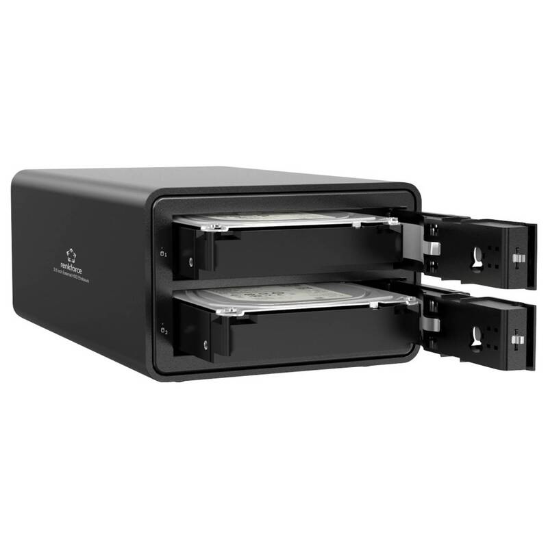 RENKFORCE 2BAY 3,5" HDD-Gehäuse USB 3.0 für 2 SATA-Festplatten bis 16 TB - 4064161339696