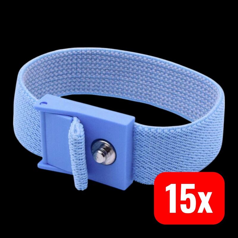 Quadrios ESD-Handgelenkband Blau Druckknopf 4 mm Handgelenkband ESD Schutz 78cm - 4260573961733