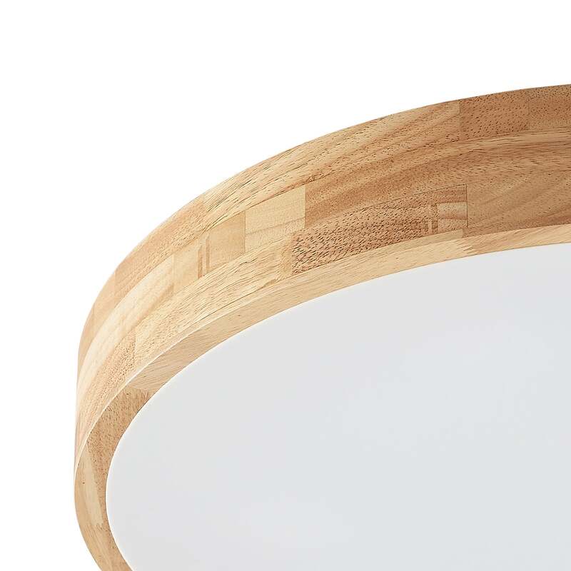 Lindby Deckenlampe Tanju LED Leuchte Lampe dimmbar rustikal Ø60cm Holz weiß - 4251911729061