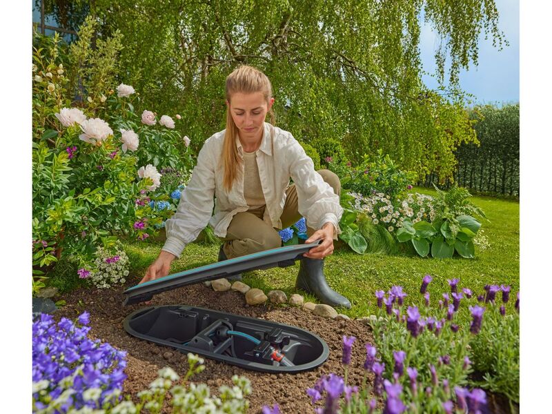 Gardena Schlauchbox RollUp M Garten Schlauchaufbewahrung Komplettset diskret - 4066407027640