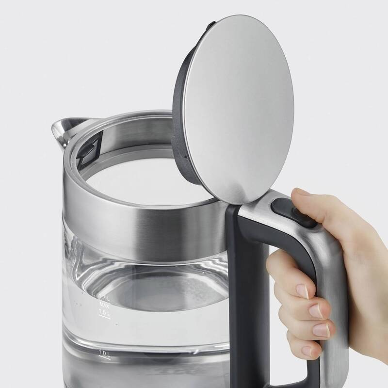 Severin Wasserkocher Teekocher Glas Edelstahl schwarz 2200W 1,7l kabelgebunden - 4008146033896