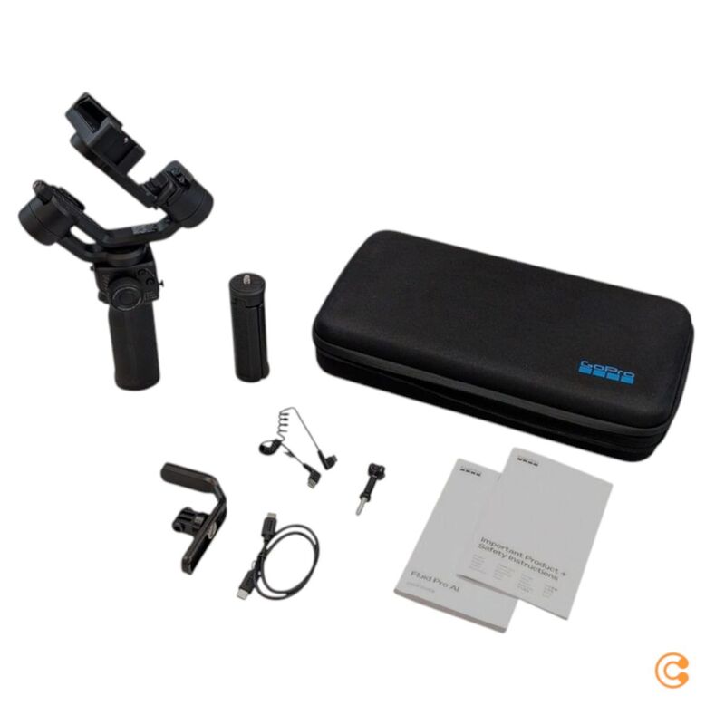 GoPro Gimbal Fluid Pro AI für Smartphones und GoPro schwarz mit Akku Tasche 78 - 0810116384334