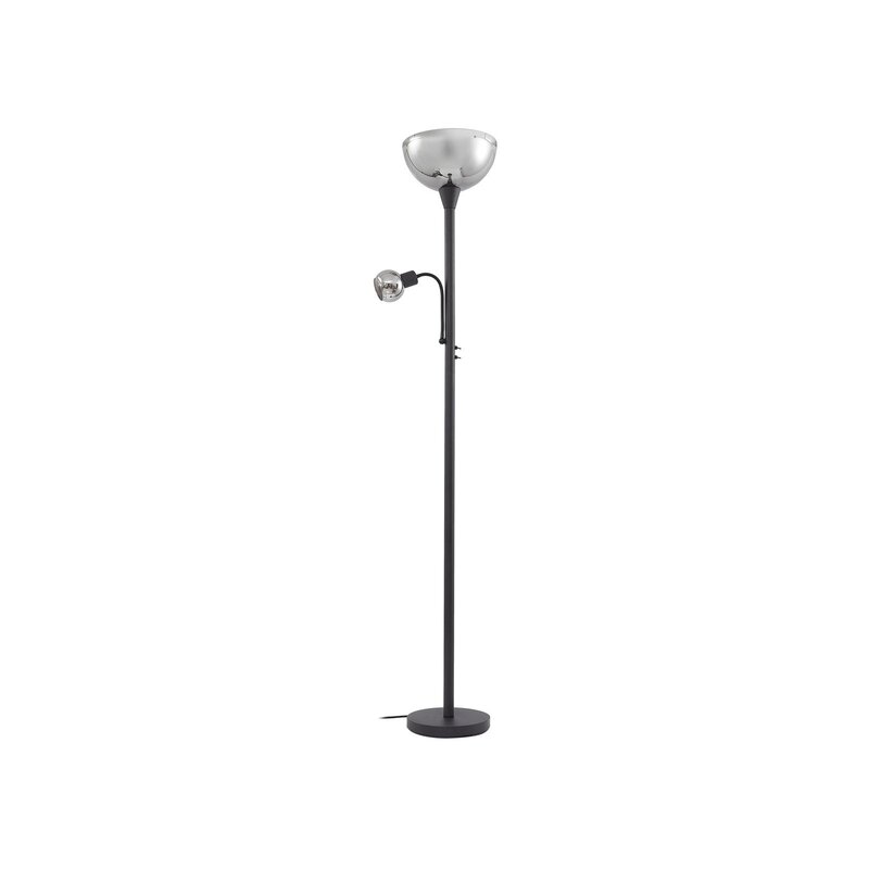Lindby Stehleuchte Nehemia schwarz Glas Leselicht 185 cm Stehlampe Lampe Leuchte - 4251911793345