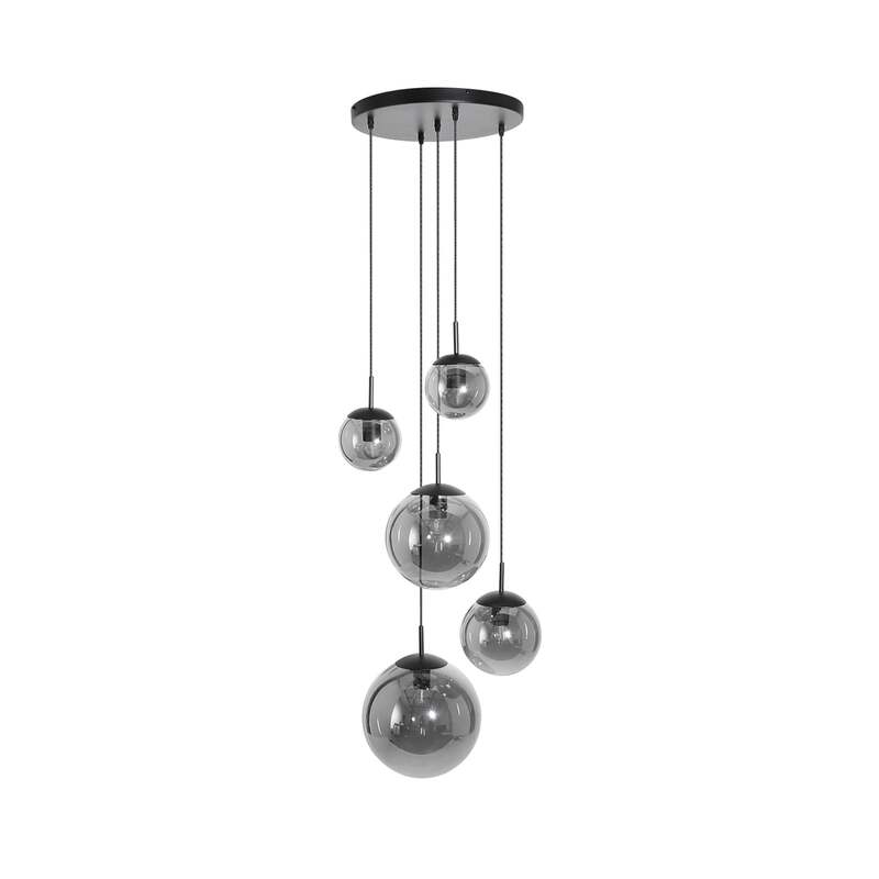 Steinhauer Hängeleuchte Bollique dimmbar schwarz Glas Pendelleuchte Lampe Ø60cm - 8712746133363