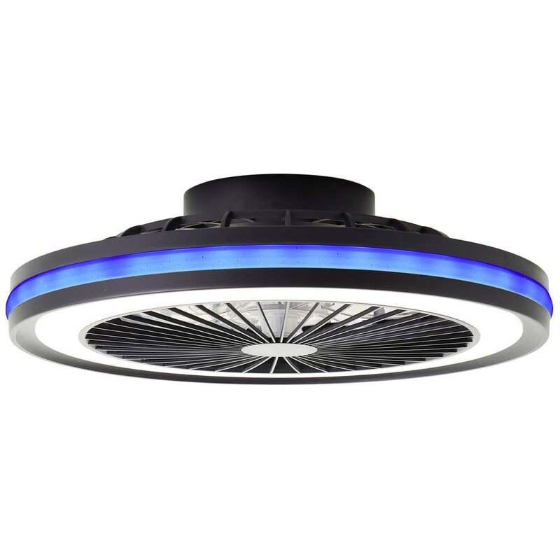 Brilliant LED Deckenleuchte Lampe Schwarz Rund Ventilator Fernbedienung Palmero - 4004353425189