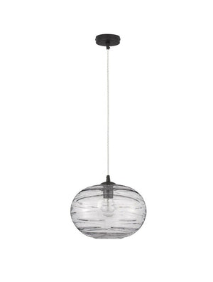 B-Ware Nova Luce Pendelleuchte Hängeleuchte EVLEEN E27 LED Schwarz dimmbar Glas Ø 30 cm