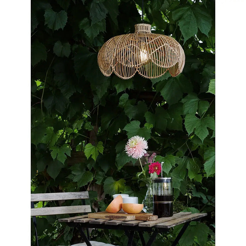 PR Home Lampada a Sospensione Da Esterno Belle, Rattan Naturale, Ø 43 Cm, Spina IP44 - 7330976147571