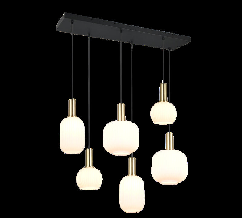 TRIO LIGHTING Pendelleuchte Hängeleuchte Diva Opal Metall Glas E27 - 4017807614510