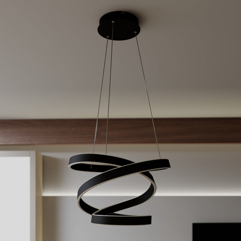Lindby Pendelleuchte Hängelampe LED schwarz Aluminium Metall Kunststoff Olada - 4251096575705