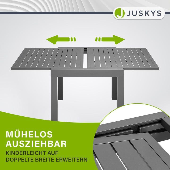 Gartentisch Laki Terrassentisch ausziehbar wetterfest Aluminium für Balkon - 4262437181660
