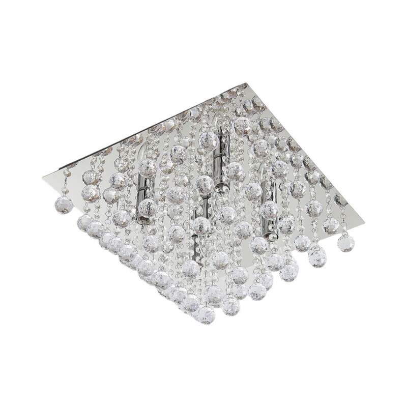 Lindby Deckenleuchte Annica LED Lampe Leuchte dimmbar chrom 42x42cm 5-flammig - 4251096535877